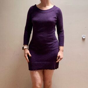 INC Silk Blend Sweater Mini Dress Purple S